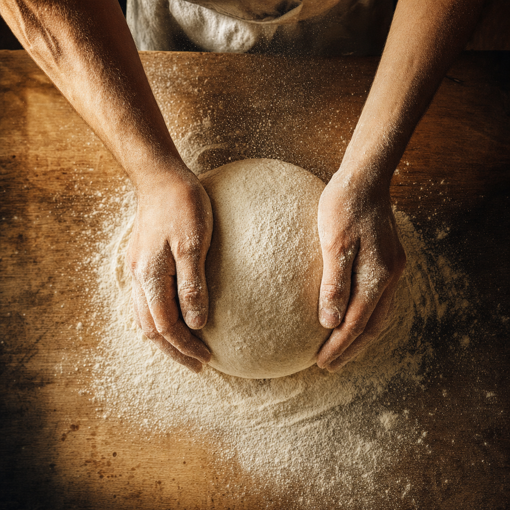 Shaping a sourdough boule