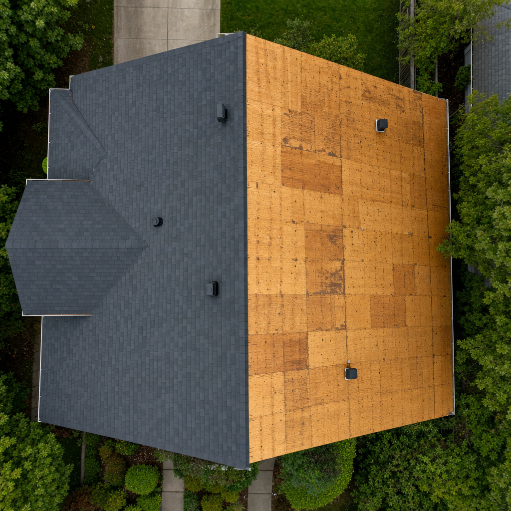 Full reroof with tear-off and new shingles